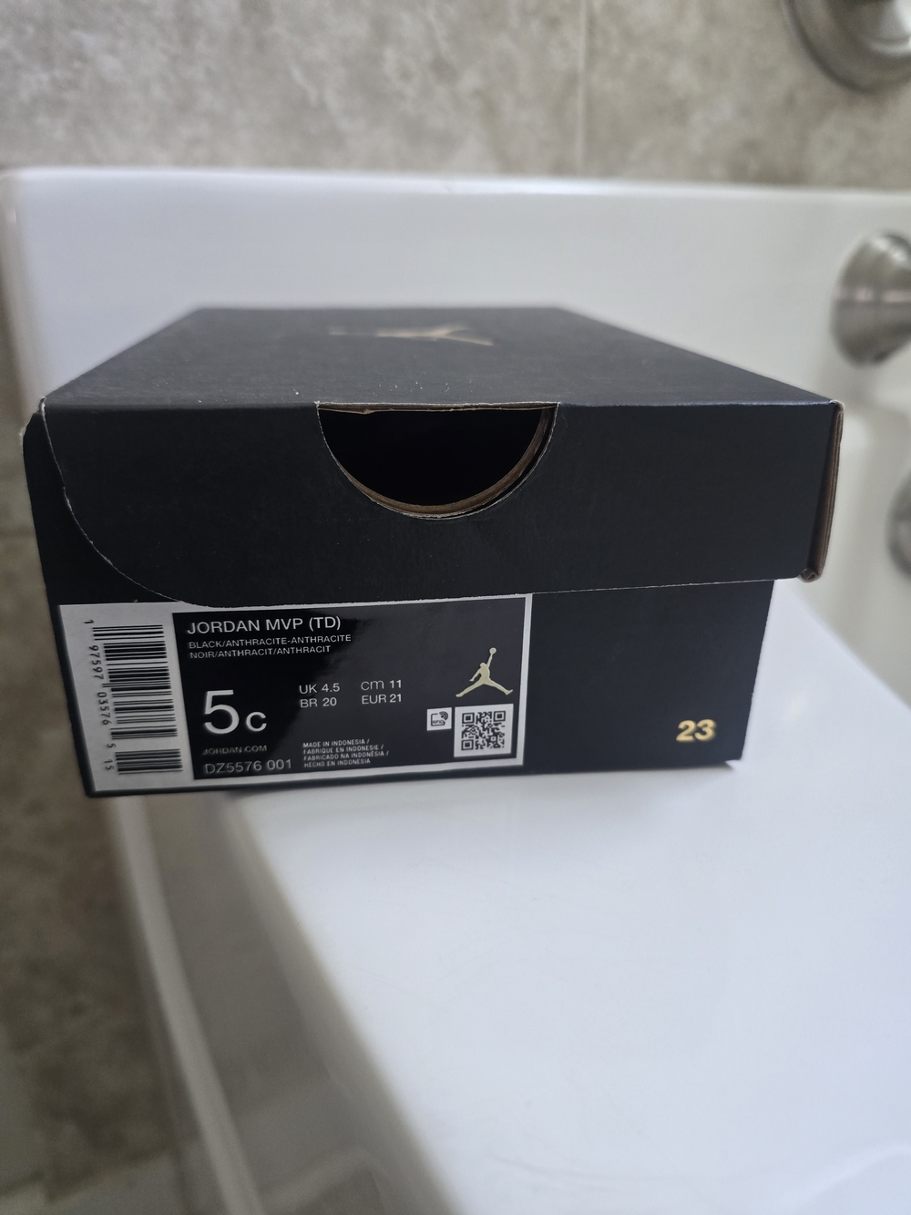 Jordan MVP (TD) Black/Anthracite Kids' Shoe Box